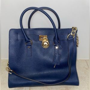 Michael Kors Hamilton Large Saffiano Leather Tote Bag - Blue